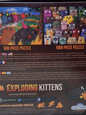 Exploding Kittens puzzle 1000 pieces like new