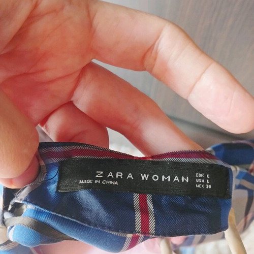 Zara women's dress new, white and blue, size L