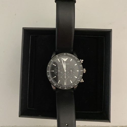 Emporio Armani wristwatch like new, black and silver, men's