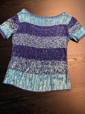 Evening blouse with strass size 44 EU like new, blue