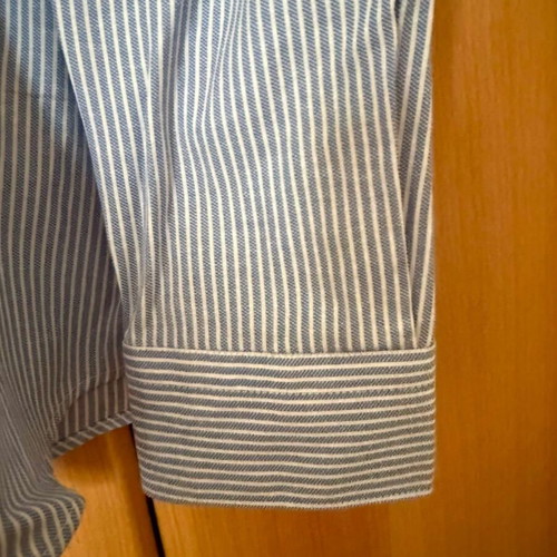 Striped men's shirt size L like new, blue and white