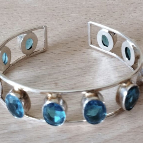 Handmade adjustable bracelet with large turquoise stones, like new