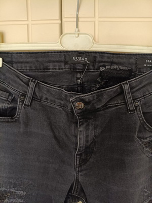 Guess Starlet Skinny Low women's jeans, dark grey distressed