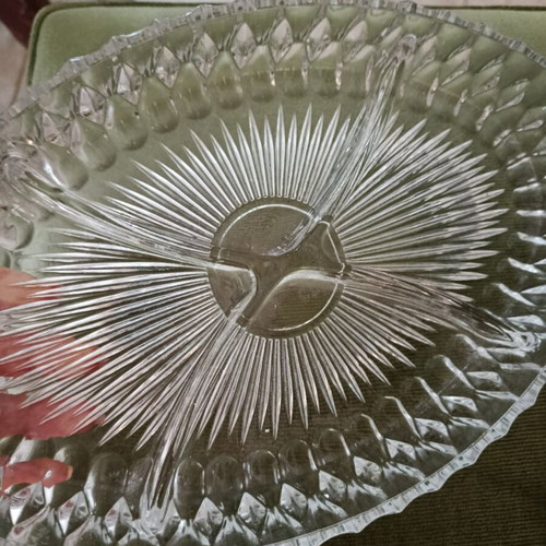 Serving tray with compartments, oval, vintage