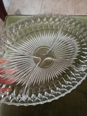 Serving tray with compartments, oval, vintage