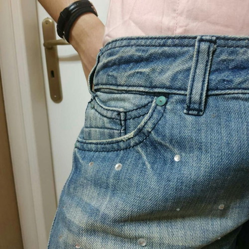 Bershka Denim Shorts like new, low waist, blue, size 38