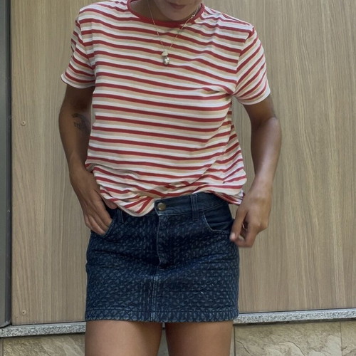 Chloé vintage quilted dark wash denim mini skirt like new