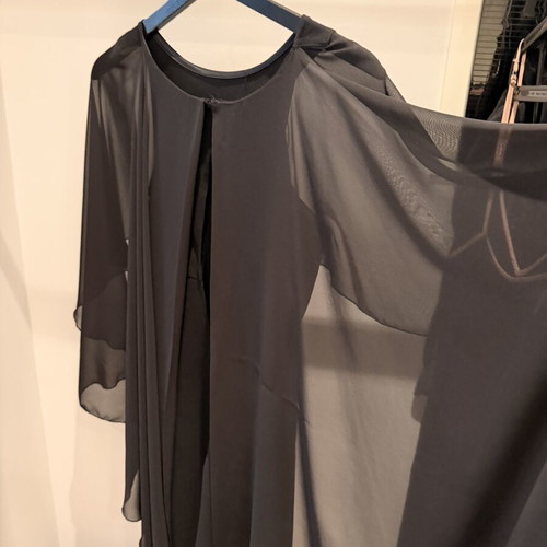 Black midi dress crepe with muslin like new, size S/M