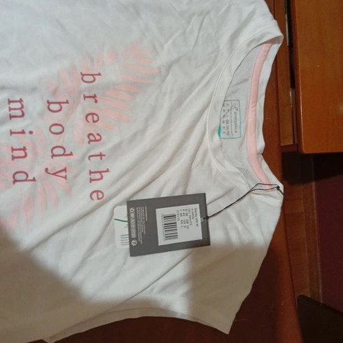Emerson women's T-shirt new, size L, white and pink