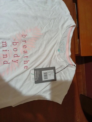 Emerson women's T-shirt new, size L, white and pink