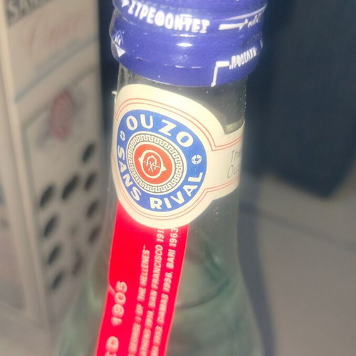 Sans Rival Ouzo P. Thomopoulou kai Yiou like new, sealed bottle