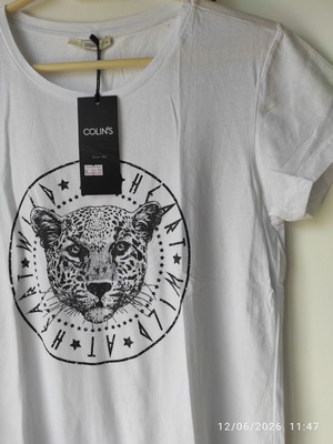 Colin's T-shirt women new, sizes small medium large, black and white