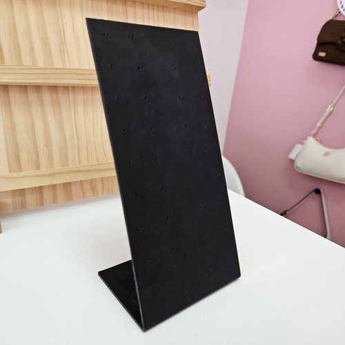 Leather jewelry display stands set, black