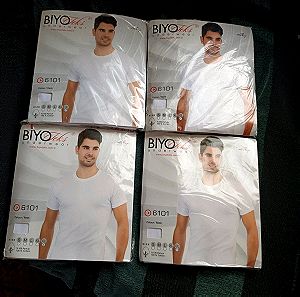 4 λευκά μπλουζάκια αντρικά μεγέθους XXL