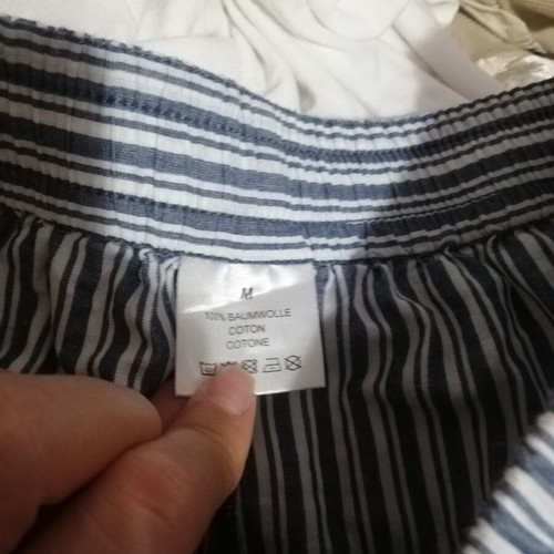 Striped blue pants medium, like new, cotton with pockets