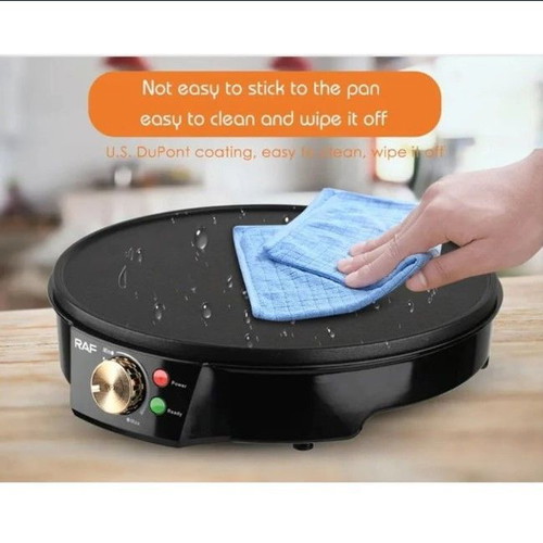 RAF Crepe Maker 1200W R.528 new with wooden spreader and spatula
