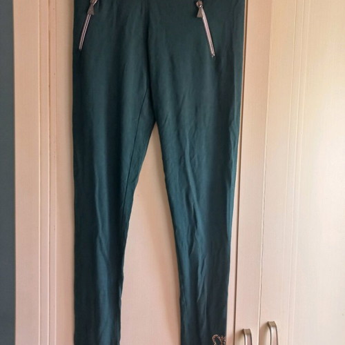 Rossodisera leggings refurbished, green, size S with wear on waistband