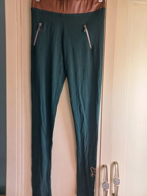 Rossodisera leggings refurbished, green, size S with wear on waistband