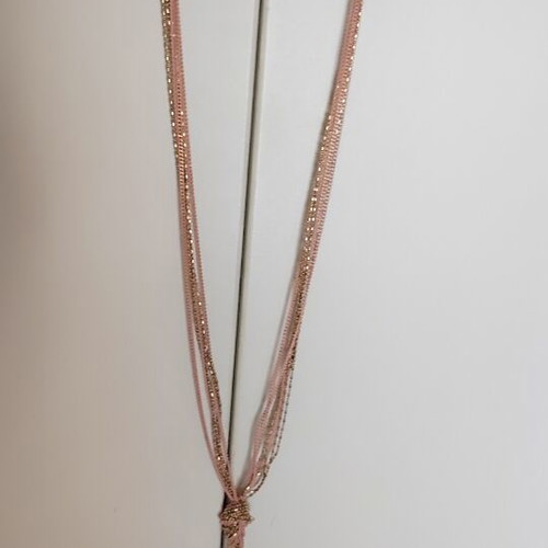 Necklace with pink and gold chains new