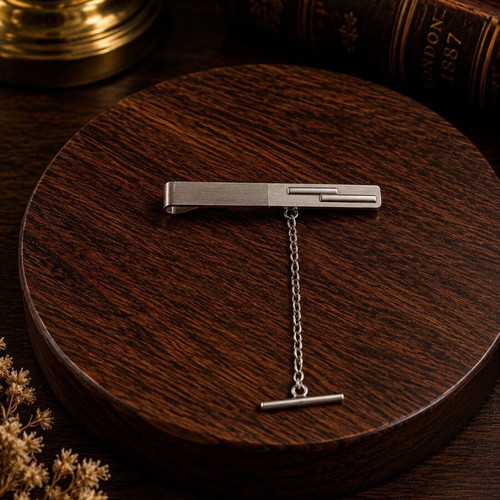 Vintage Tie Clip with Chain, like new, gold tone