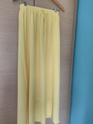 Long skirt new yellow with lining medium size