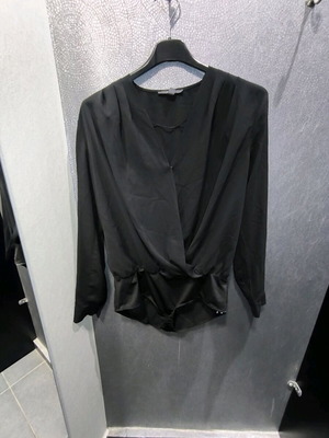 Black Esprit wrap style bodysuit shirt like new