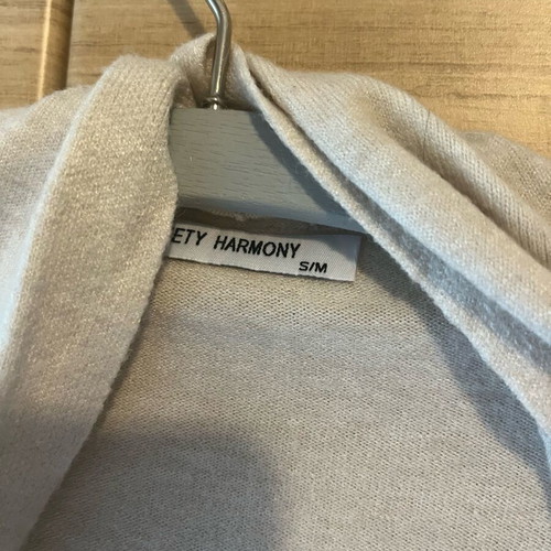 Beige white long knitted cardigan like new, size S-M