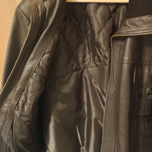 Men's leather jacket brown like new, size L