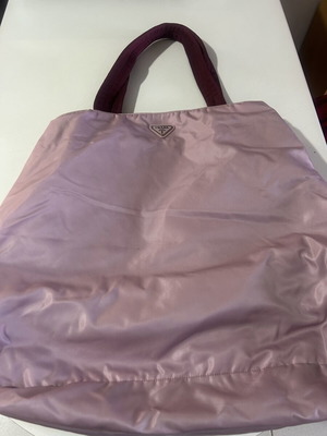 Prada Tote Bag Like New, Large Pink Shoulder Bag with Zipper