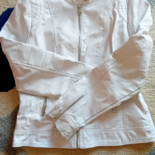 Leather jacket new, white, size L