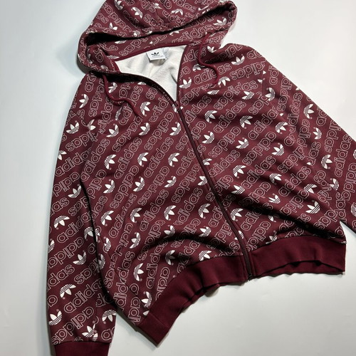 Adidas Originals Y2k Pullover Monogram Vintage Jacket 2018 Crimson size L like new