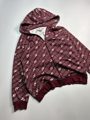 Adidas Originals Y2k Pullover Monogram Vintage Jacket 2018 Crimson size L like new