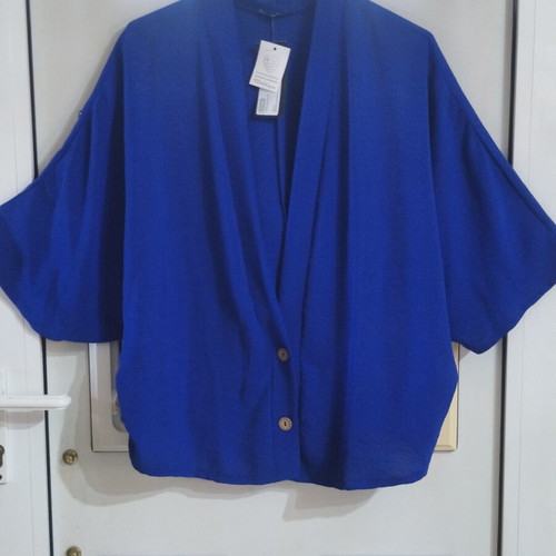 Kimono bolero blue royal one size oversized M-XXXL new