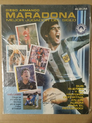 Figus Diego Armando Maradona Mejor Jugador Del Siglo άλμπουμ και πλήρες σετ αυτοκόλλητων σαν καινούργιο