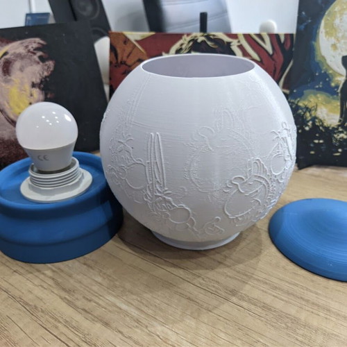 Asterix and Obelix lithophane lamp new, 20 cm height
