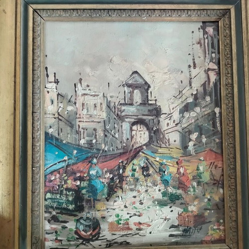 Oil painting with signature, framed
