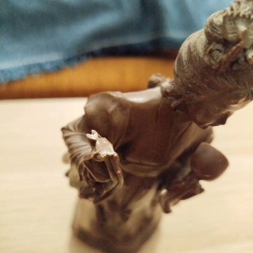 Guanyin Chinese deity used with glued head and broken scepter