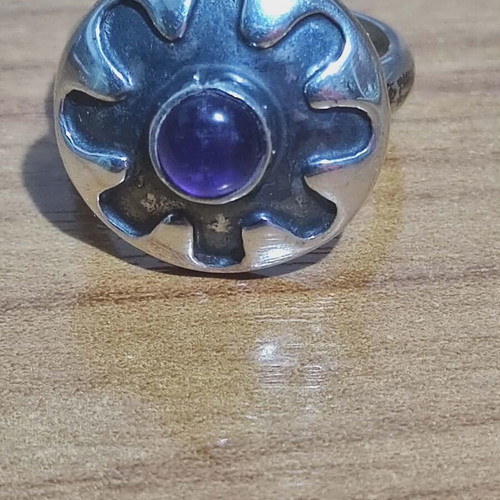 Silver ring 925 with amethyst, like new, Georg Jensen design