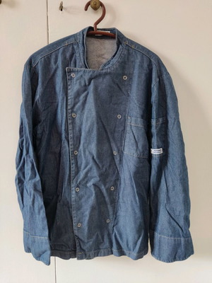 Men's kitchen jacket long sleeve 100% cotton denim size S