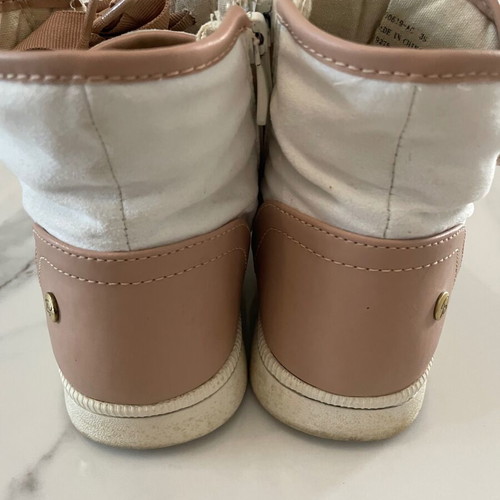 Sneakers BSB No39 used, white and nude, suede and leather