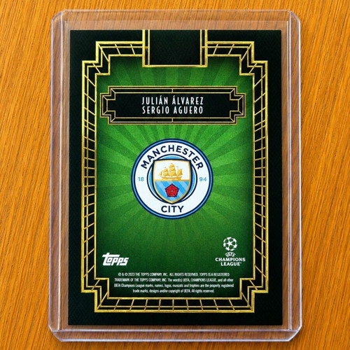 Julian Alvarez Sergio Aguero 05/99 Topps Deco Manchester City card like new
