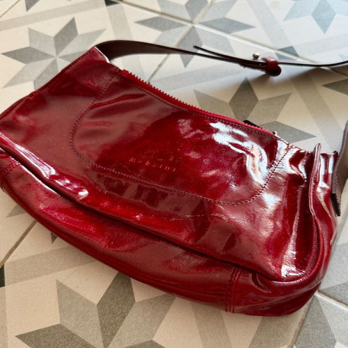 Mazzini shoulder bag used, red patent leather