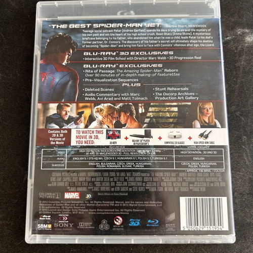 The Amazing Spider-Man 3D Blu-ray used, two-disc edition, Greek subtitles