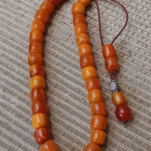 Mastic worry beads used with 33 beads and silver bead