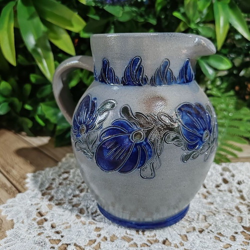 Authentic French ceramic jug from Alsace Krumeich Hubert Betschdorf 0.5L