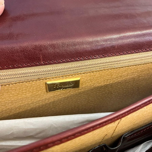 Bianchi leather briefcase new, burgundy