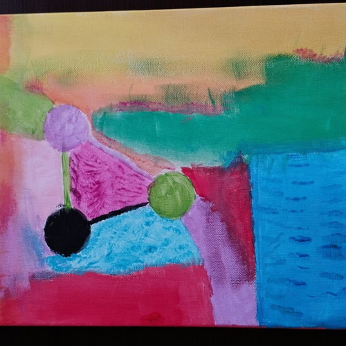 Original abstract canvas painting by Komisarios 30x24