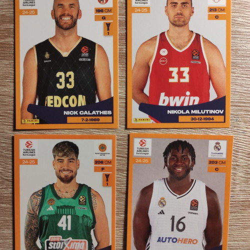 Panini Euro League Turkish Airlines 2024-25 stickers like new, pack of 18