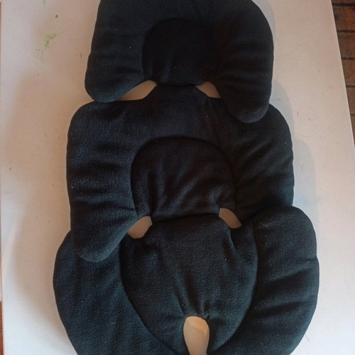 Double baby stroller cushion new, reversible, black