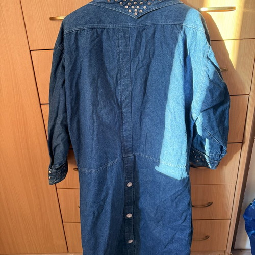 Jean coat used, balloon sleeves, blue, size XXL